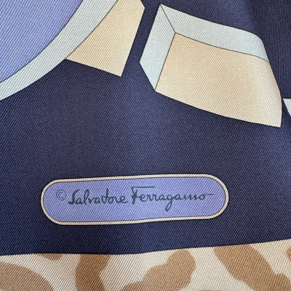 Salvatore Ferragamo Gancini Leopard Cheetah Print Scarf